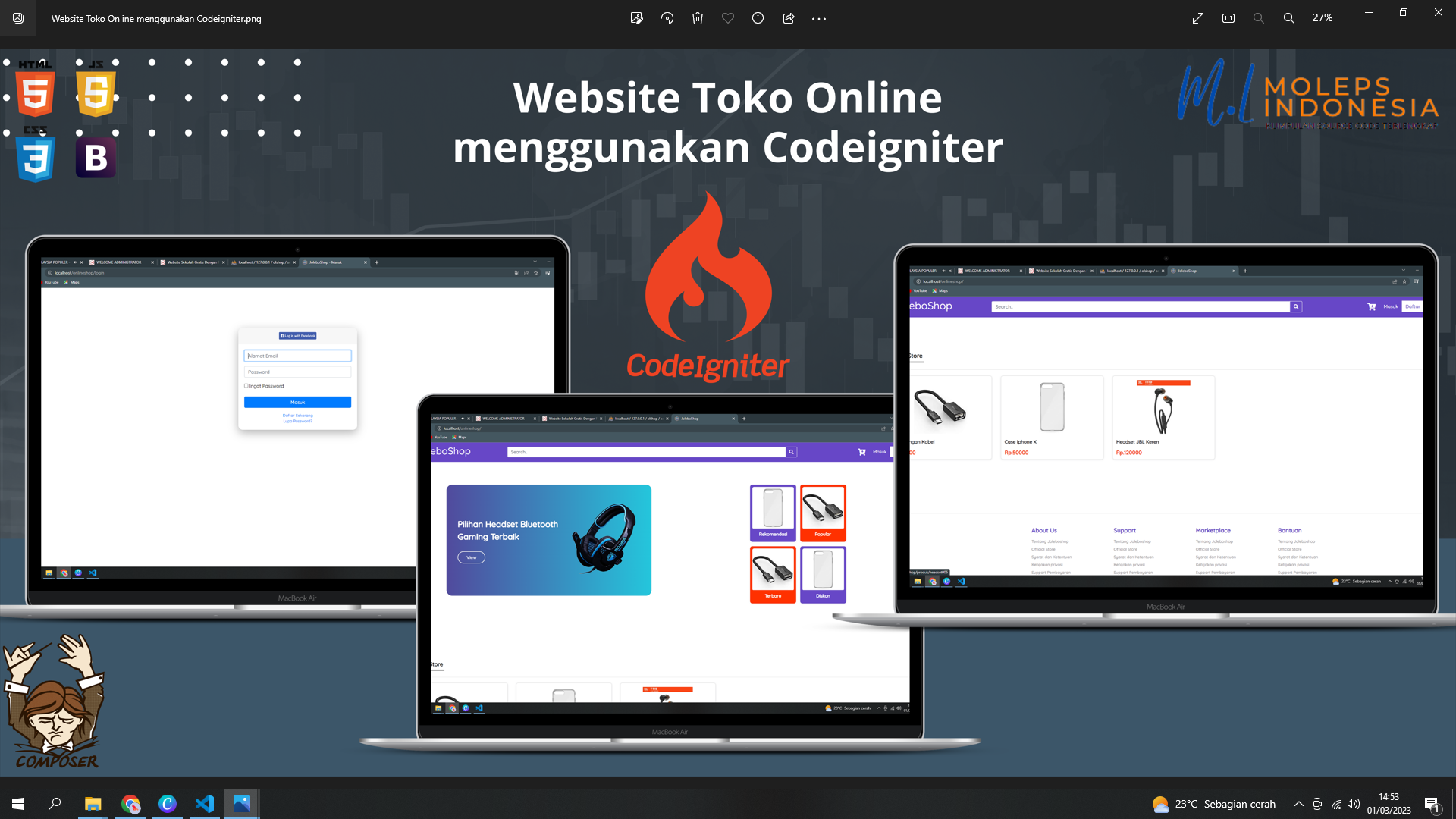 Website Toko Online menggunakan Codeigniter