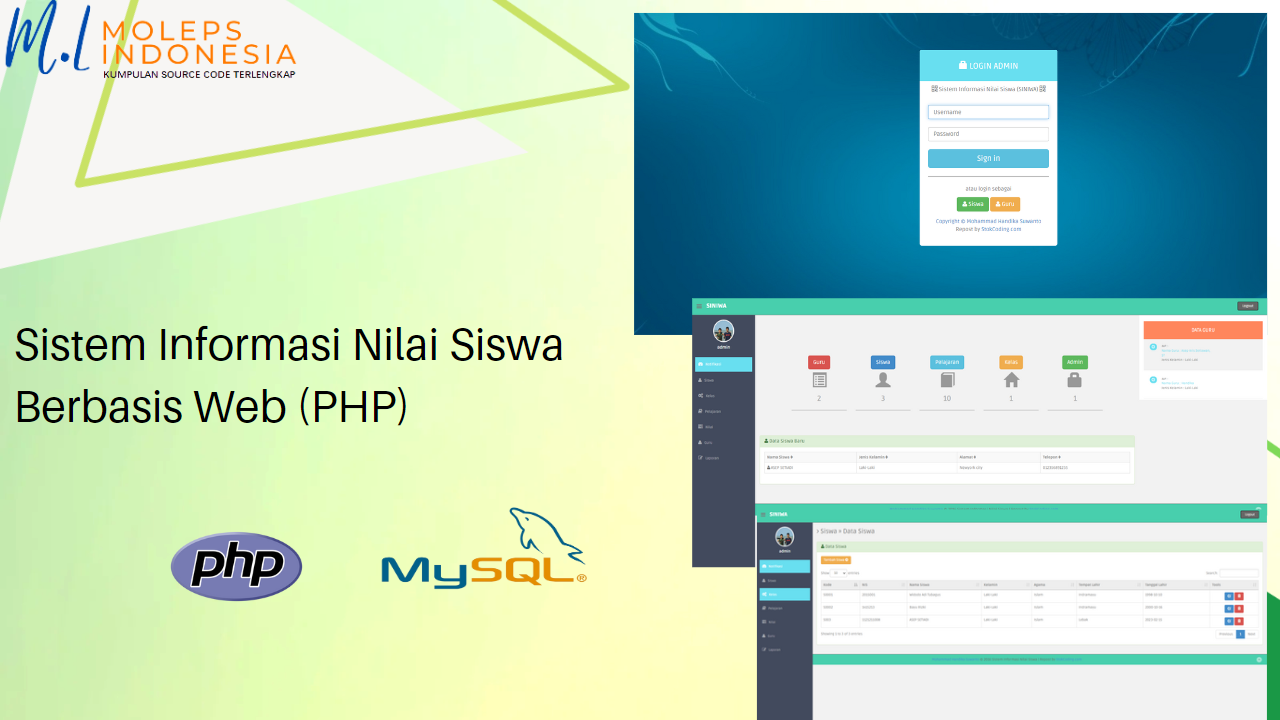 Sistem Informasi Nilai Siswa Berbasis Web (PHP)